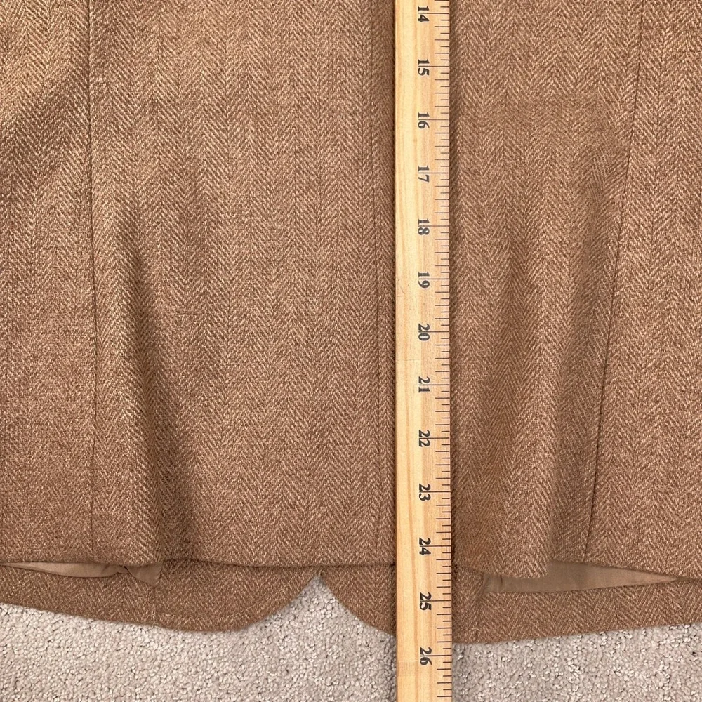 Suit Ability Skirt Set Women 14 Brown Herringbone Wool Classic‎ ALine  2pc VTG